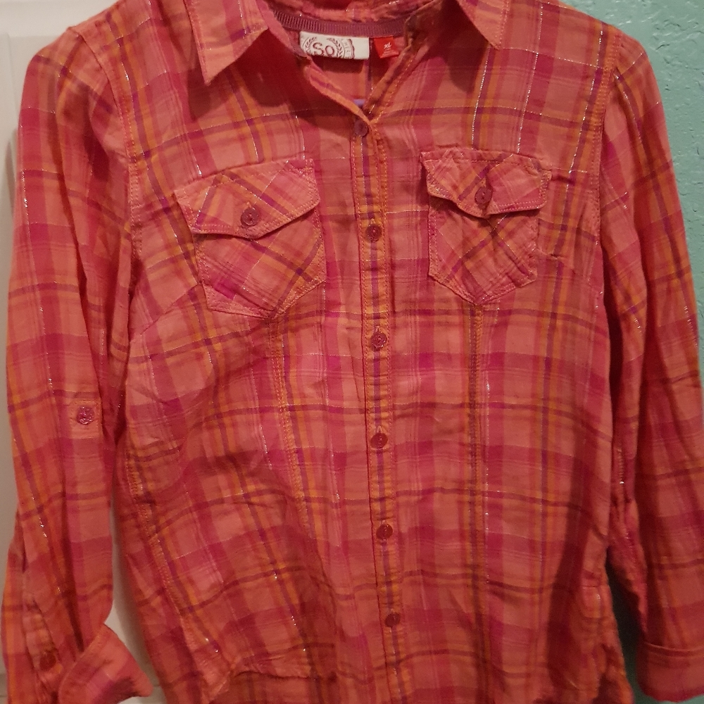 Girls multicolored flannel